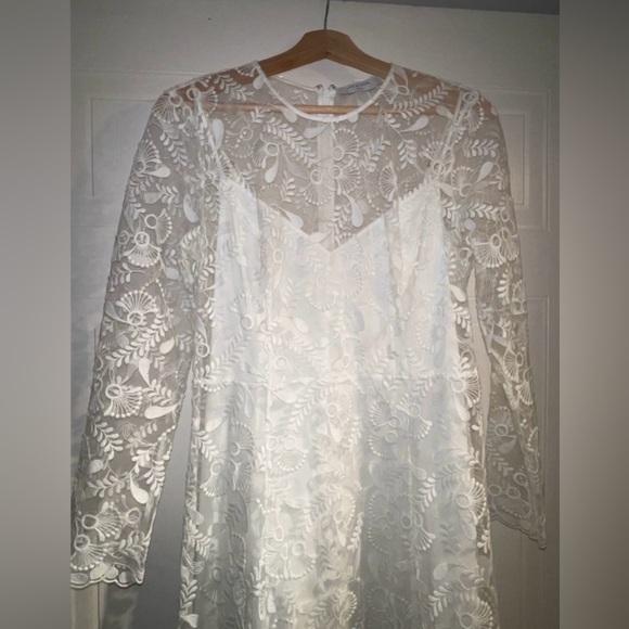 Ivy & Oak Bridal Long Sleeve Embroidered Two-Piece Layered Wedding Dress - Picture 4 of 11